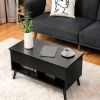 Lift-Top Coffee Table Sofa Laptop Desk in Black Wood Finish