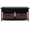 Black Lift-Top Multi Purpose Coffee Table/2 Storage Drawer Bins