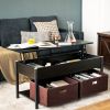 Black Lift-Top Multi Purpose Coffee Table/2 Storage Drawer Bins