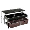 Black Lift-Top Multi Purpose Coffee Table/2 Storage Drawer Bins