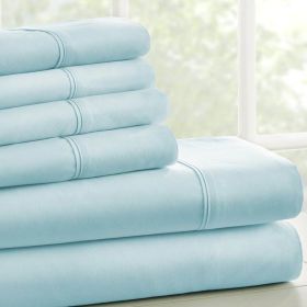 Full Size Aqua 6 Piece Wrinkle Resistant Microfiber Sheet Set