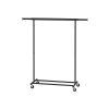 Heavy Duty Black Metal Garment Rack Clothes Hanging Bar on Lockable Wheels