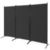 6-Ft Black 3-Panel Room Divider Screen