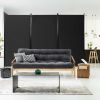 6-Ft Black 3-Panel Room Divider Screen