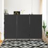 6-Ft Black 3-Panel Room Divider Screen