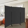 6-Ft Black 3-Panel Room Divider Screen