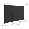 6-Ft Black 3-Panel Room Divider Screen