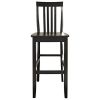 Set of 2 - Solid Hardwood 30-inch Bar Stool in Black Wood Finish