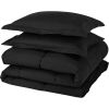 Twin Size Reversible Microfiber Down Comforter Set in Black