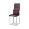 Set of 4 Modern High Back Brown Leather Dining Chairs