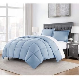 Queen Size Reversible Microfiber Comforter Blue