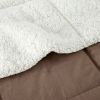 Queen Plush Microfiber Reversible Comforter Set in Chocolate