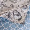 King/CAL King,3pc Microfiber Shell Coastal Reversible Quilt Set