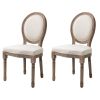 2 Armless Curved Back Dining Chairs Cream Dining Chairs