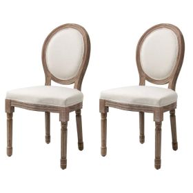 2 Armless Curved Back Dining Chairs Cream Dining Chairs