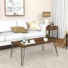 Rustic Wooden Coffee Table with Modern Metal Legs