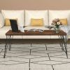 Rustic Wooden Coffee Table with Modern Metal Legs