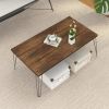 Rustic Wooden Coffee Table with Modern Metal Legs