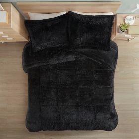 Sherpa Faux Fur 3-Piece Comforter Set with Pillow Shams