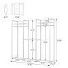 Heavy Duty White Metal Freestanding Garment Rack with 4 Clothes Hanging Rods