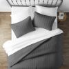 3 Piece Microfiber Farmhouse Coverlet Bedspread Set Grey