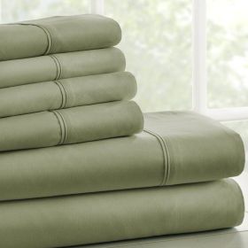 Full Size Sage 6 PCS Soft Wrinkle Resistant Microfiber Sheet Set