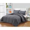 King Size Reversible Microfiber Comforter Set in Grey