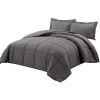 King Size Reversible Microfiber Comforter Set in Grey