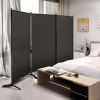 6-Ft Grey 3-Panel Room Divider Screen