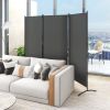 6-Ft Grey 3-Panel Room Divider Screen