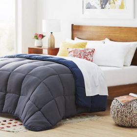 King, Grey/Navy Reversible Down Alternative Comforter