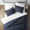 3 Piece Microfiber Farmhouse Coverlet Bedspread Set Navy