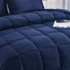 King Size Navy 3 Piece Microfiber Reversible Comforter Set