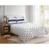 2 Piece Nautical Stripped/Anchors Reversible Microfiber Quilt Set Navy, Twin