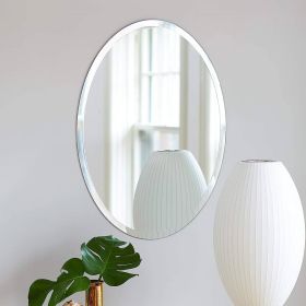 Oval Frameless 36-inch Beveled Vanity Wall Mirror