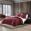 Twin Plush Sherpa Reversible Micro Suede Comforter, Marron