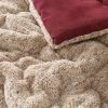 Twin Plush Sherpa Reversible Micro Suede Comforter, Marron