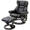 Adjustable Leather Remote Massage Recliner Chair w/ Ottoman