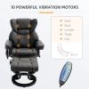 Adjustable Leather Remote Massage Recliner Chair w/ Ottoman