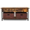 Lift-Top Multi Purpose Coffee Table/ 2 Storage Drawers Bins