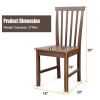 Set of 2 Solid Wood Mission Style Dining Chairs, Walnut Brown