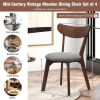 Set of 2 Mid-Century Modern Curved Back Wood Dining Chair