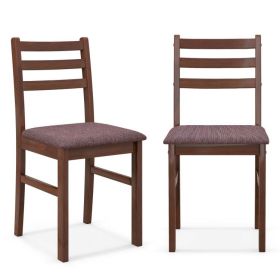 Set of 2 Modern Mid-Century Wood Dining Chairs