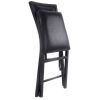 Set of 2 Metal Folding Dining Chairs with PU Leather Cushion