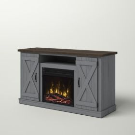 Rustic Grey/Espresso TV Entertainment Electric Fireplace