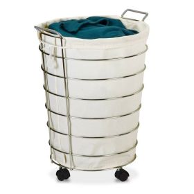 Stylish Laundry Hamper Cart with Wheels and Removable Bag