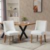 Set of 2 Biege Modern Nailhead Diamond Stitch Dining Chairs