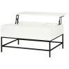 Modern White Lift Top Coffee Table w/ Hidden Storage