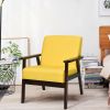 Modern Classic Linen Accent Chair, Espresso Wood Frame