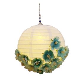 Cute Fabric Flower Paper Lantern Small Decorative Lantern Handhold Hanging Festival DÃ©cor, Green